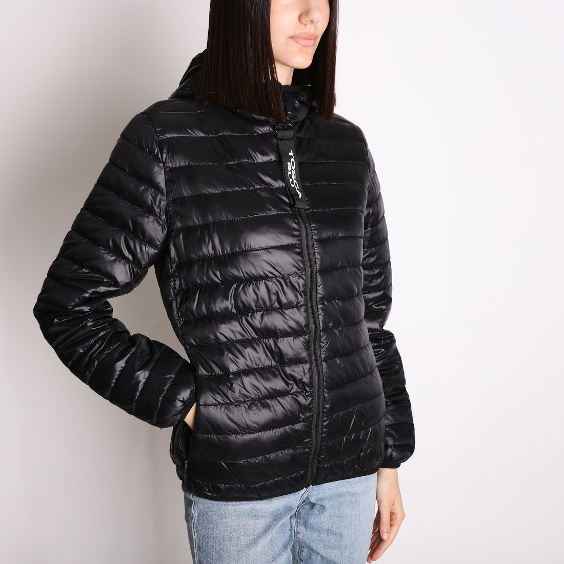 Black Lightweight overcoat with hood