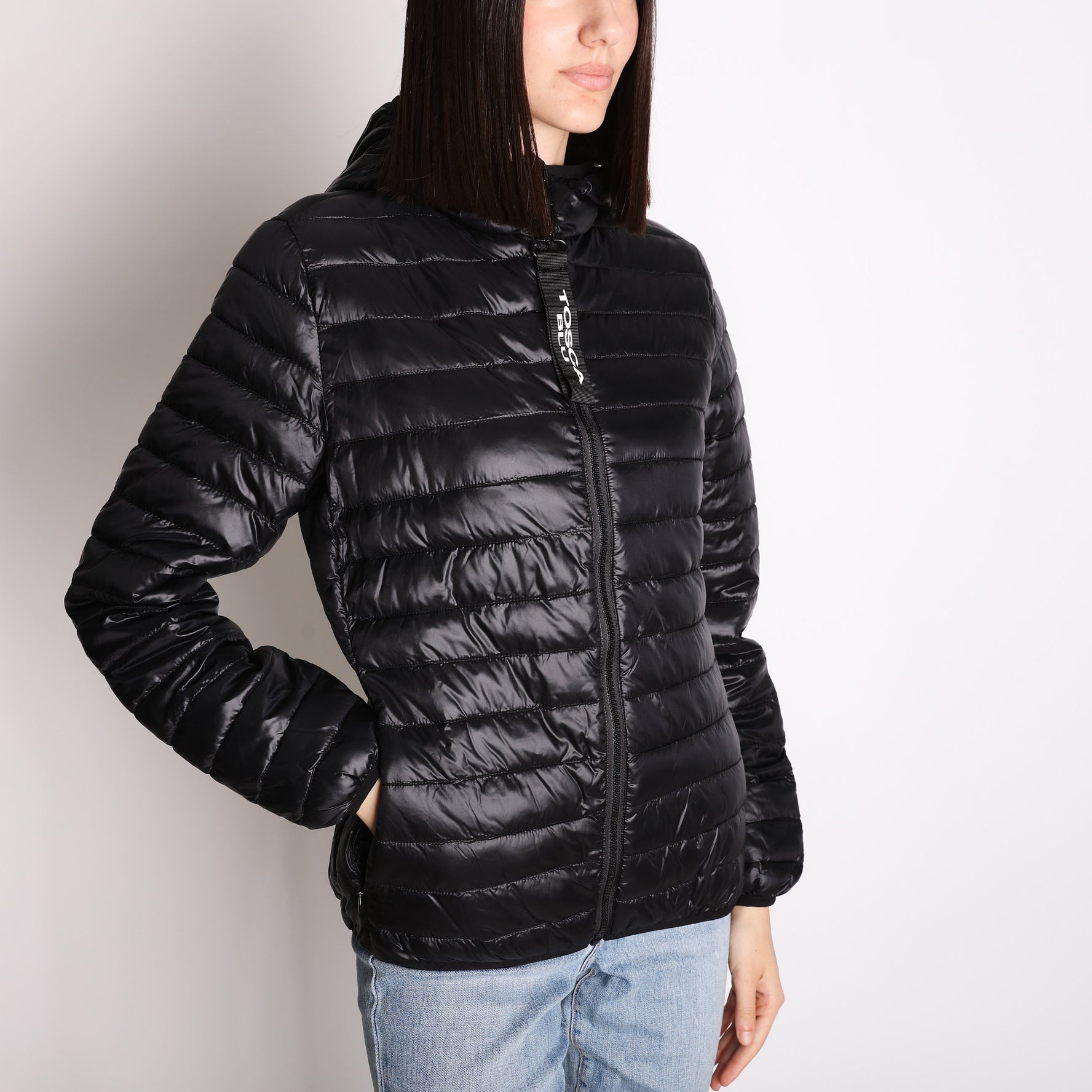 Black Lightweight overcoat with hood