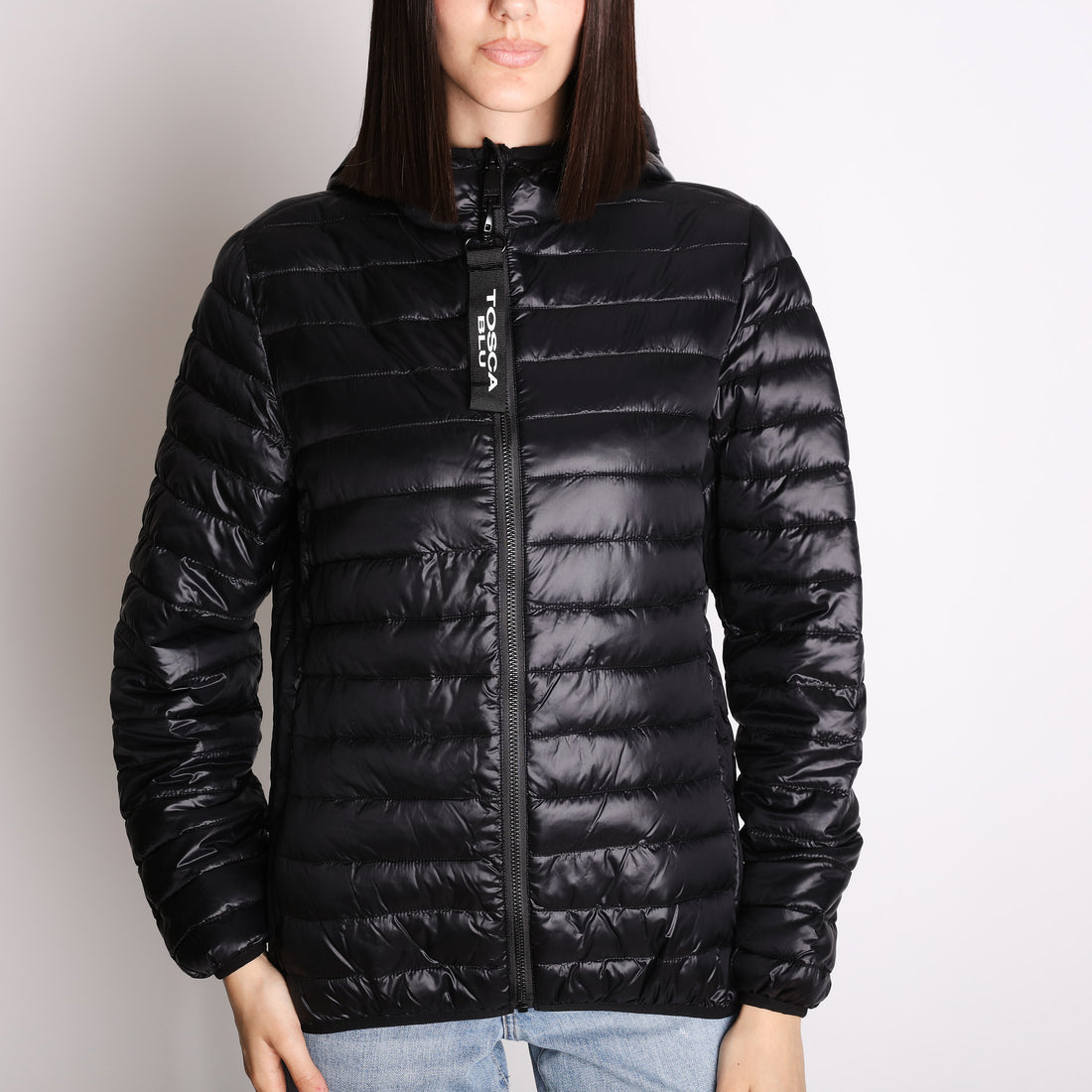 Black Lightweight overcoat with hood