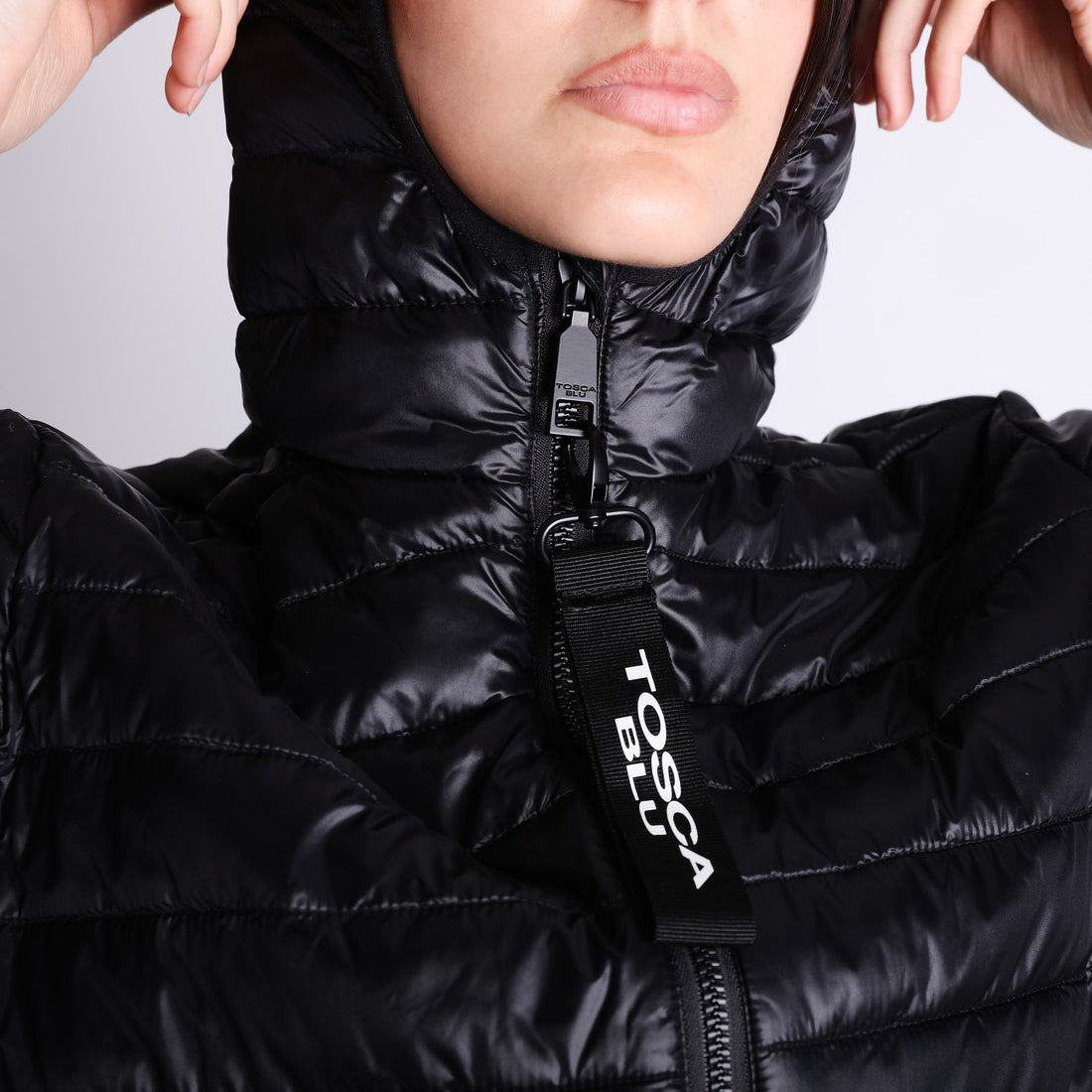 Black Lightweight overcoat with hood