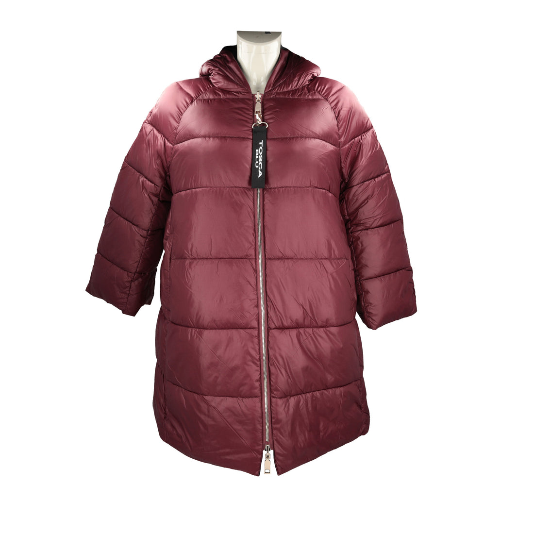 Eggplant Double-faced outerwear with hood