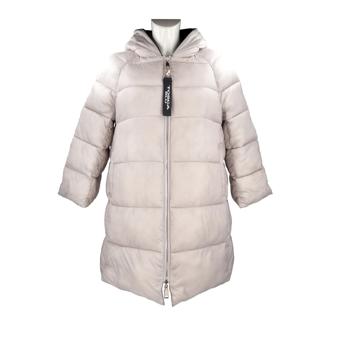 Champagne Double-faced outerwear with hood