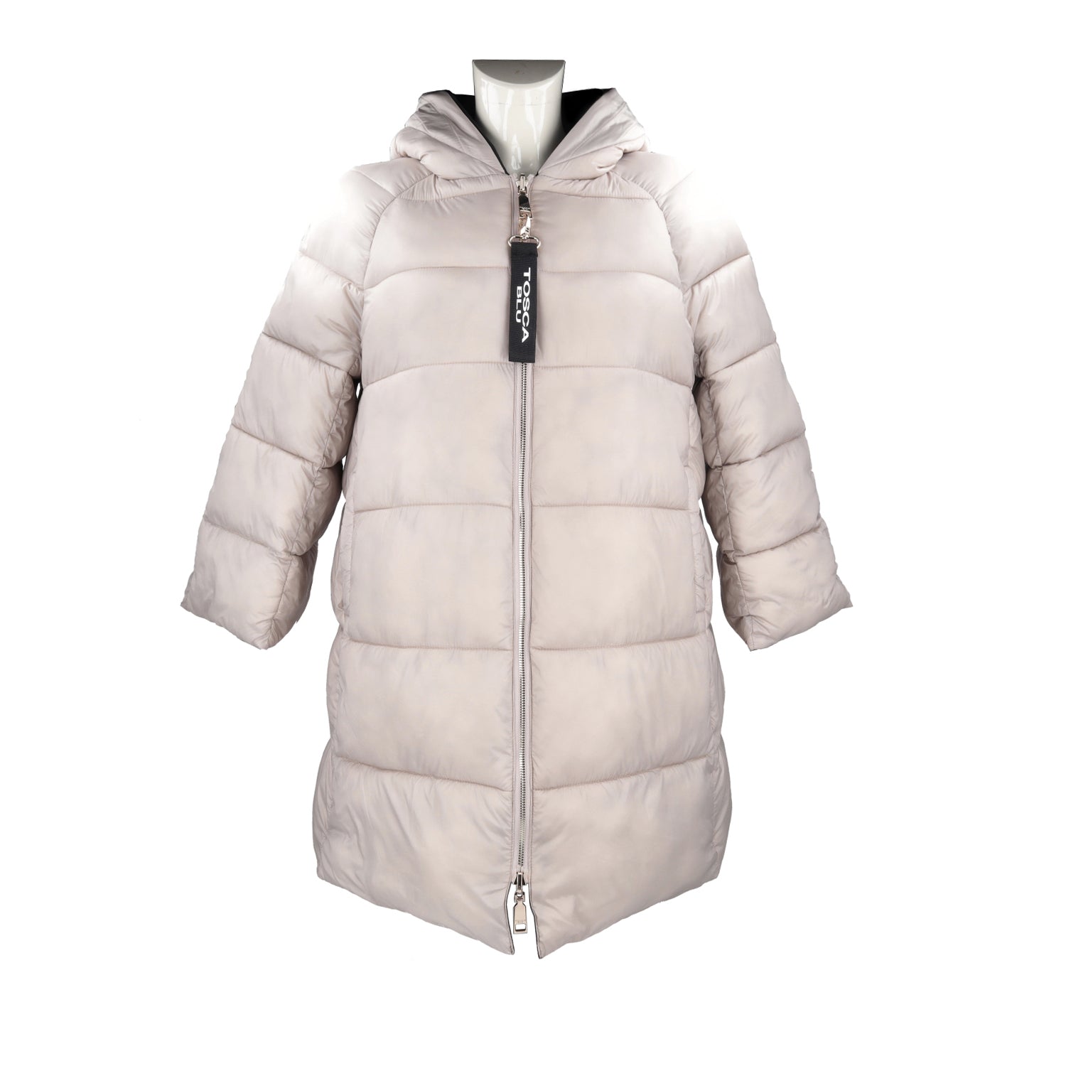 Champagne Double-faced outerwear with hood