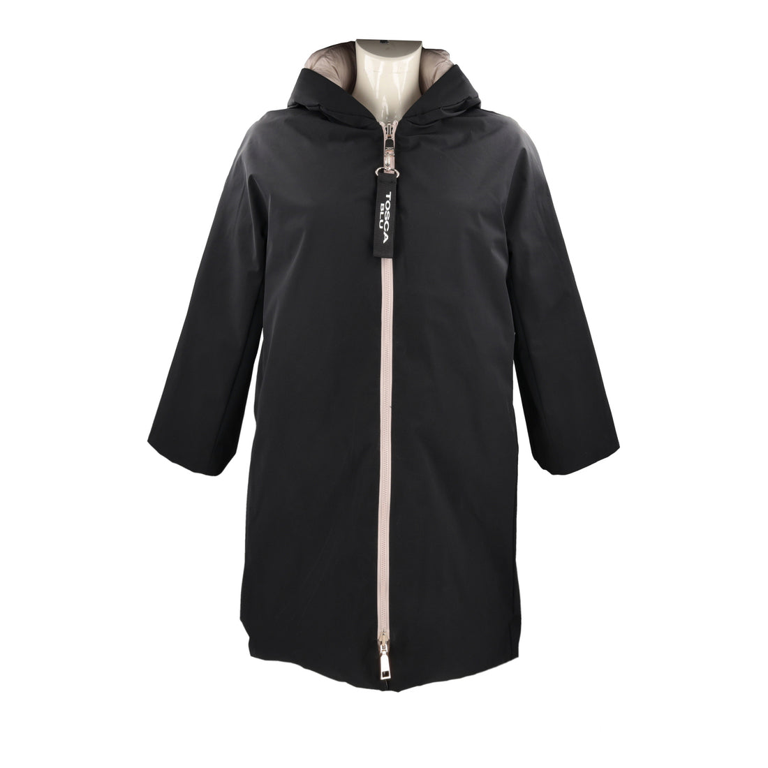 Champagne Double-faced outerwear with hood