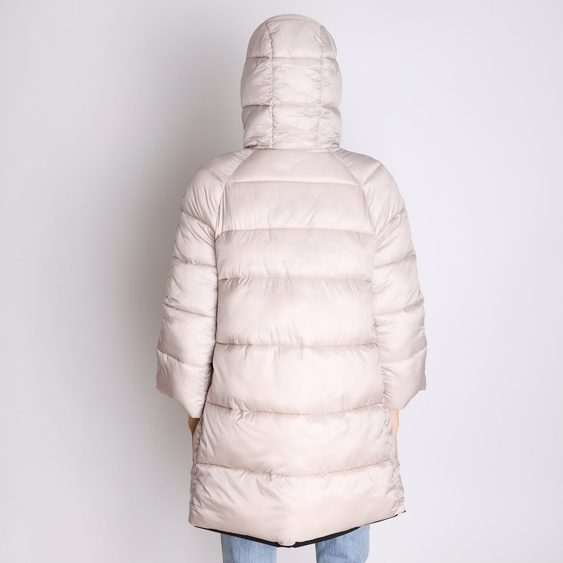 Champagne Double-faced outerwear with hood