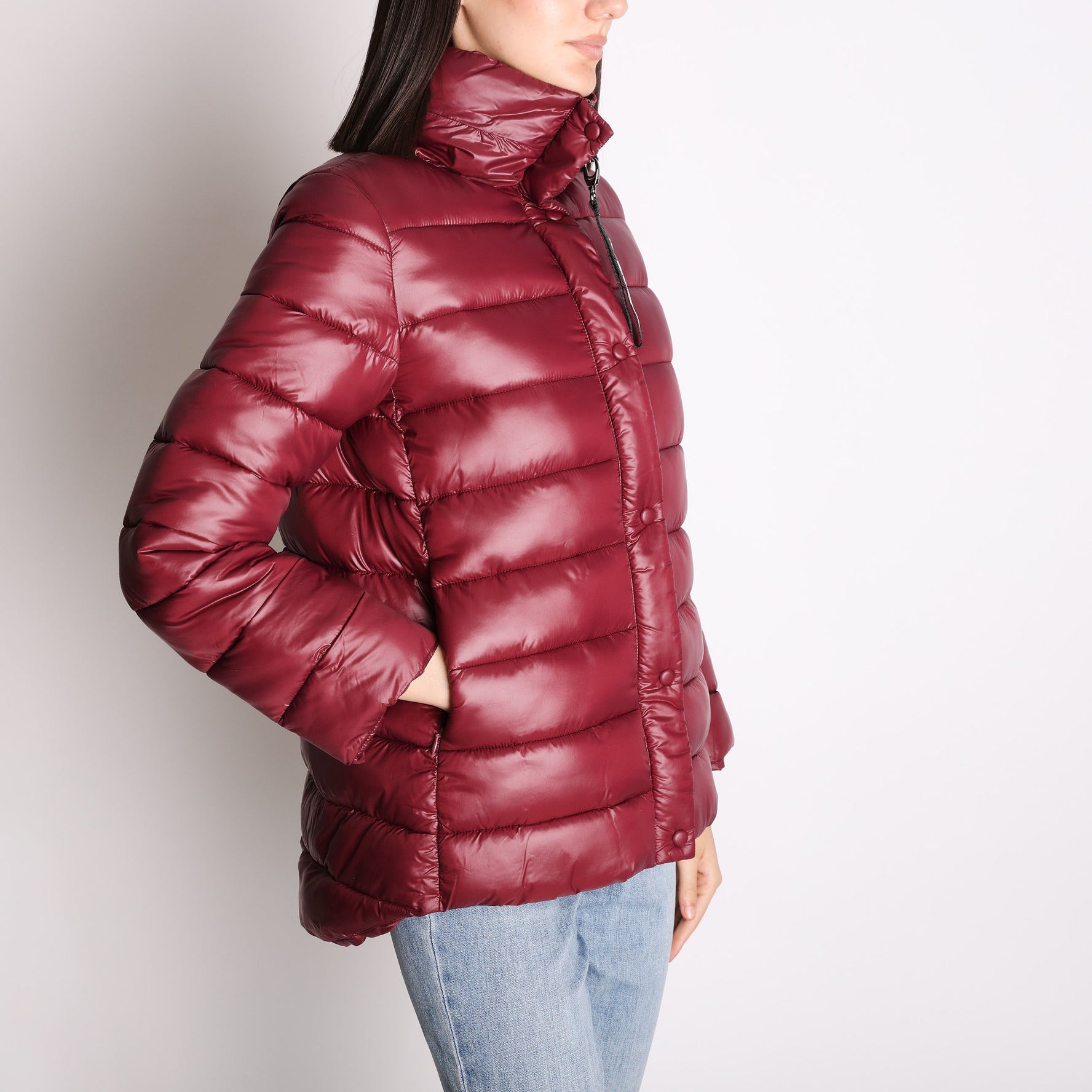 Eggplant Coat with hood