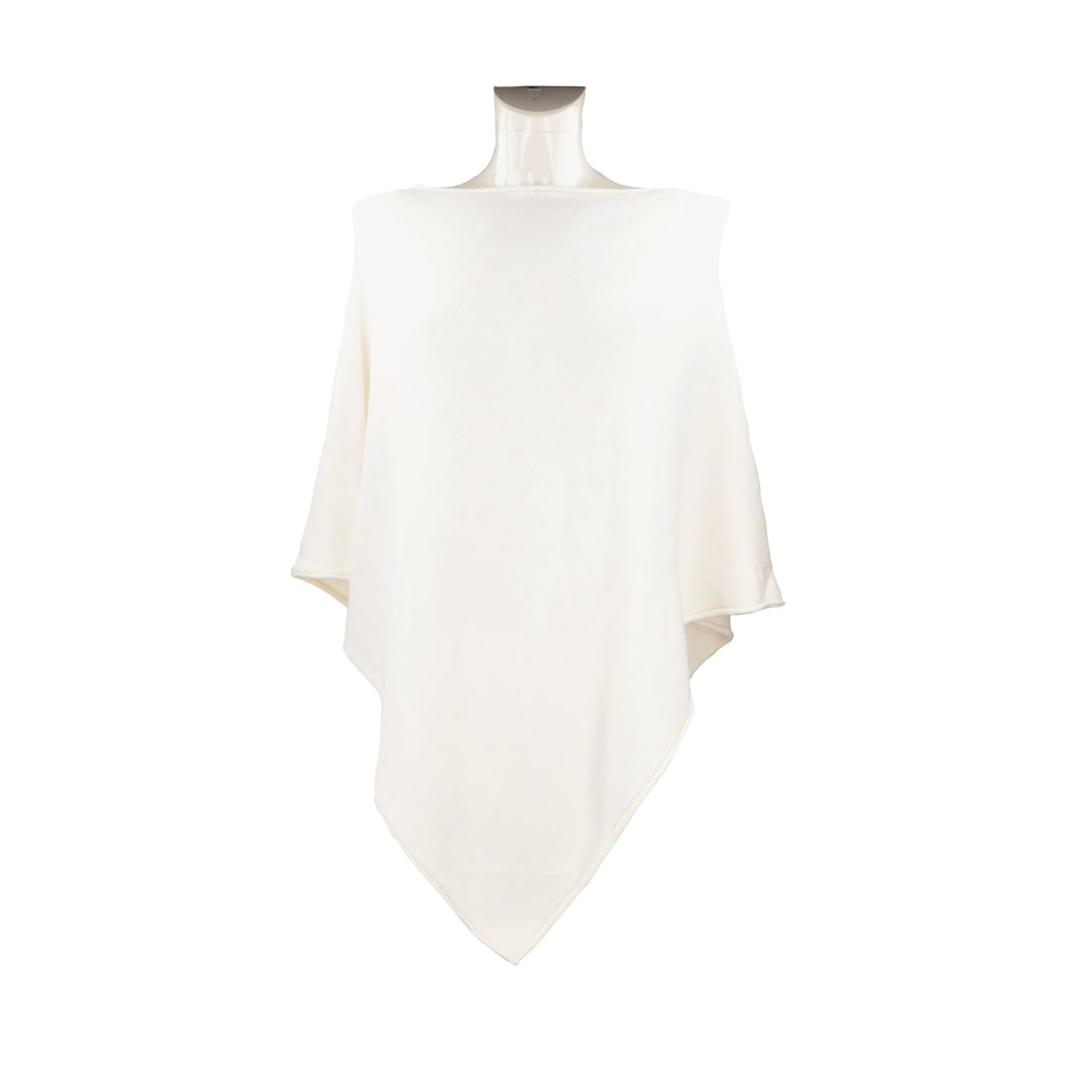 Poncho in maglia colore naturale