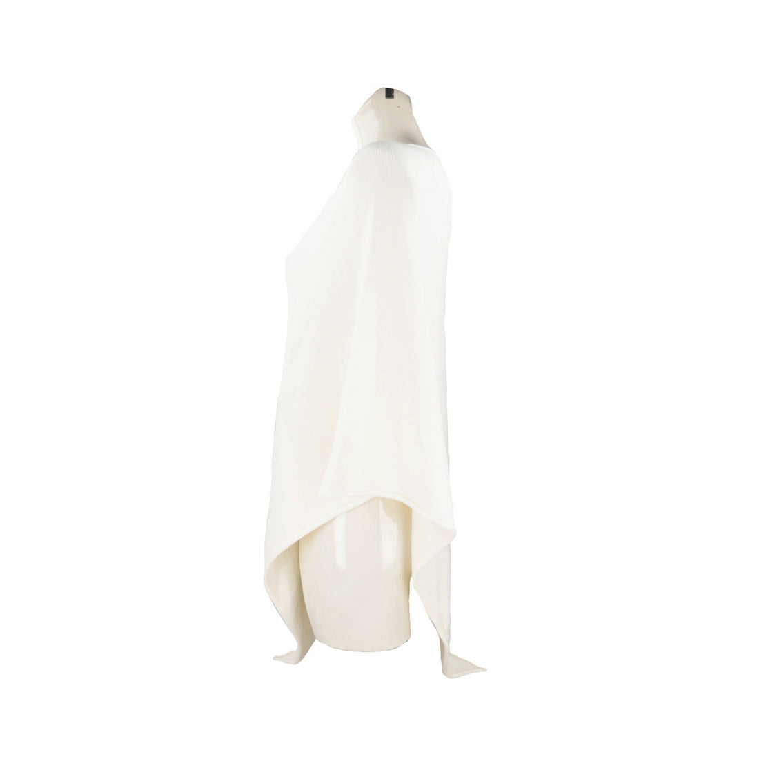 Poncho in maglia colore naturale