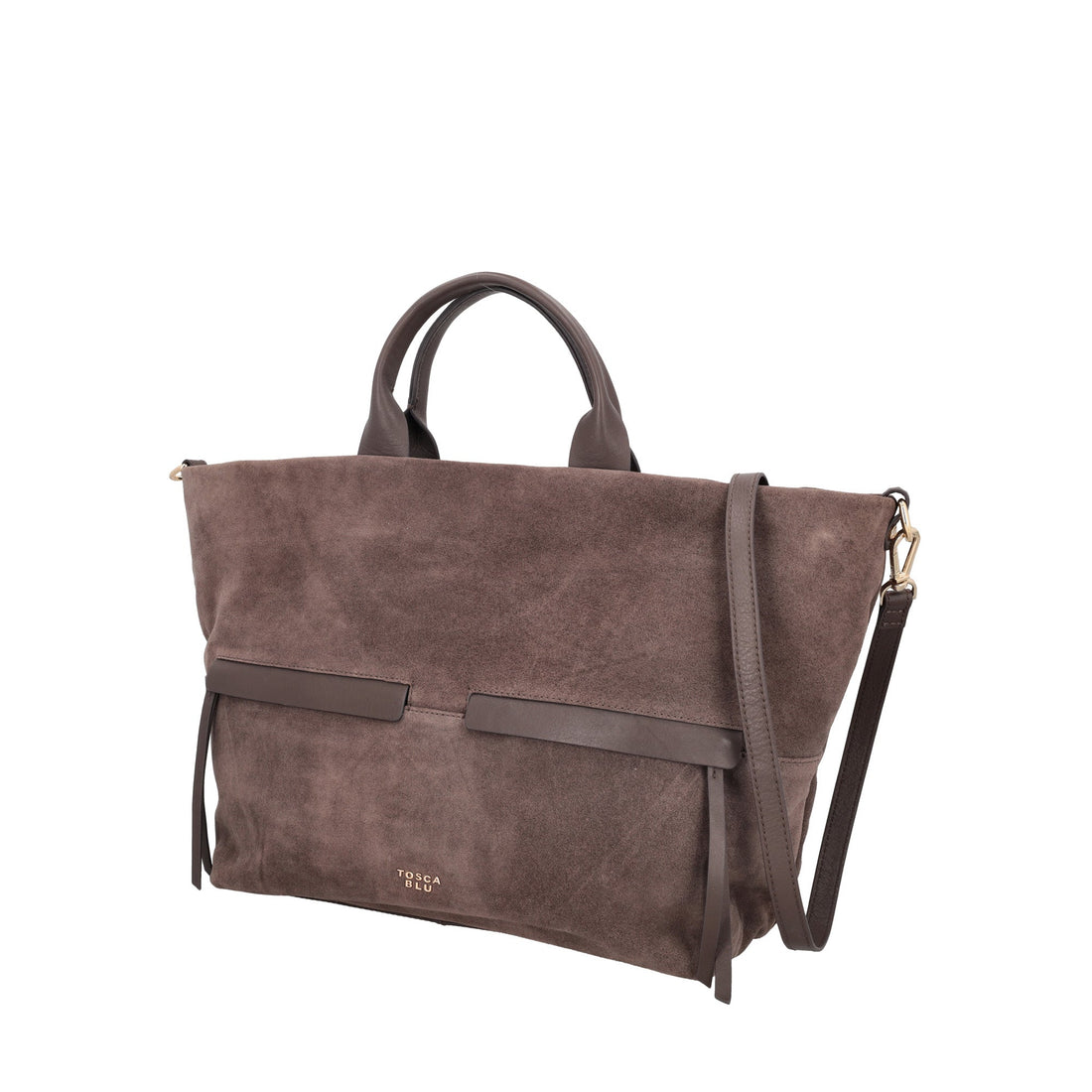 Shopping in pelle scamosciata Marlowe colore testa di moro