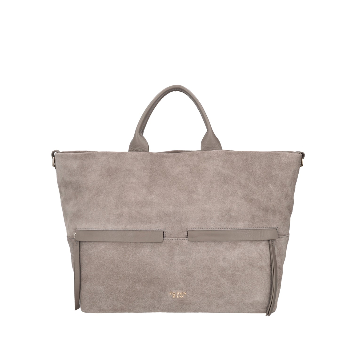 Shopping in pelle scamosciata Marlowe colore fango