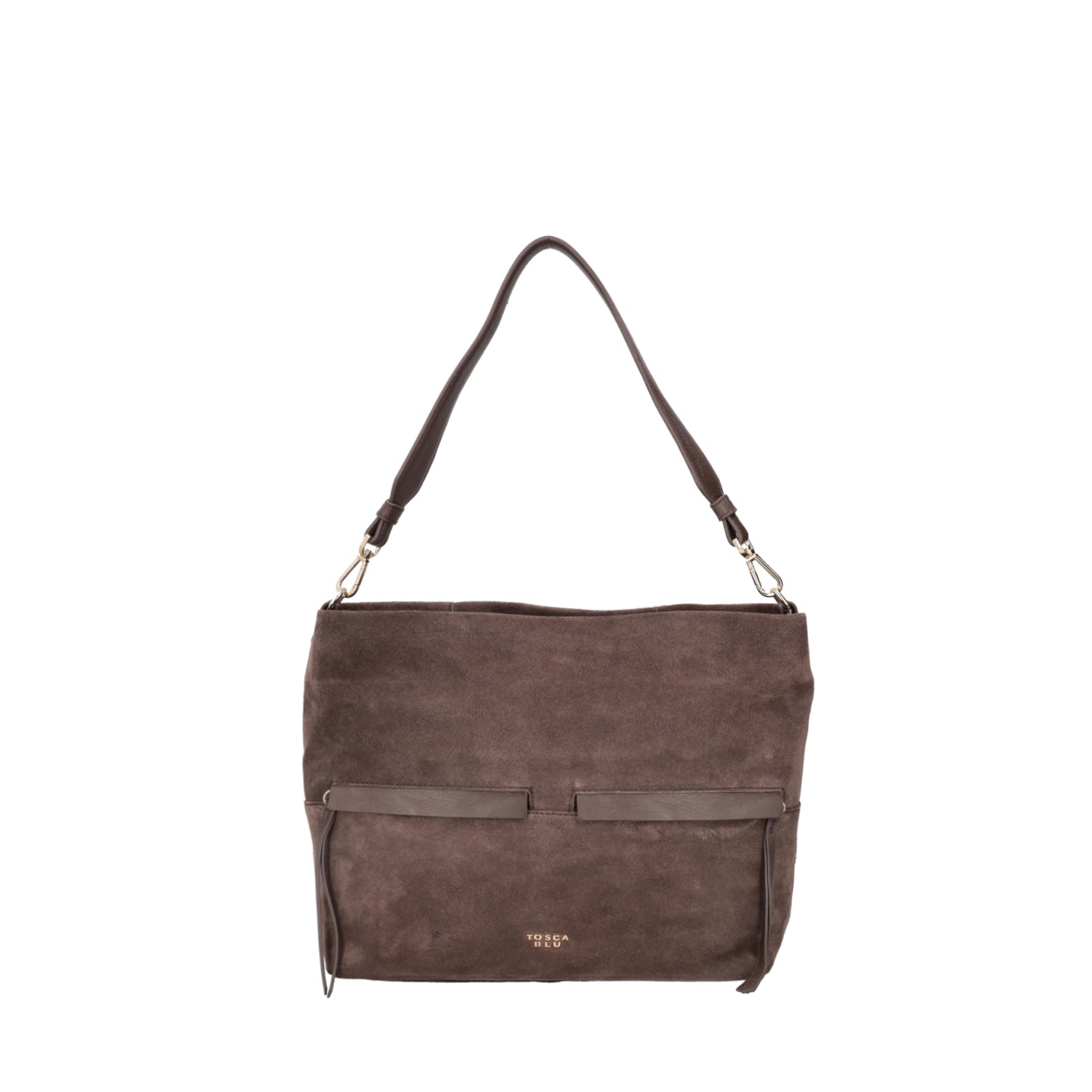 Borsa a spalla in pelle scamosciata Marlowe colore testa di moro