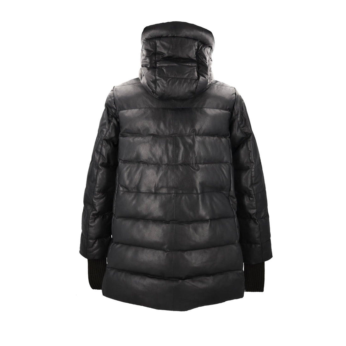 black long leather jacket
