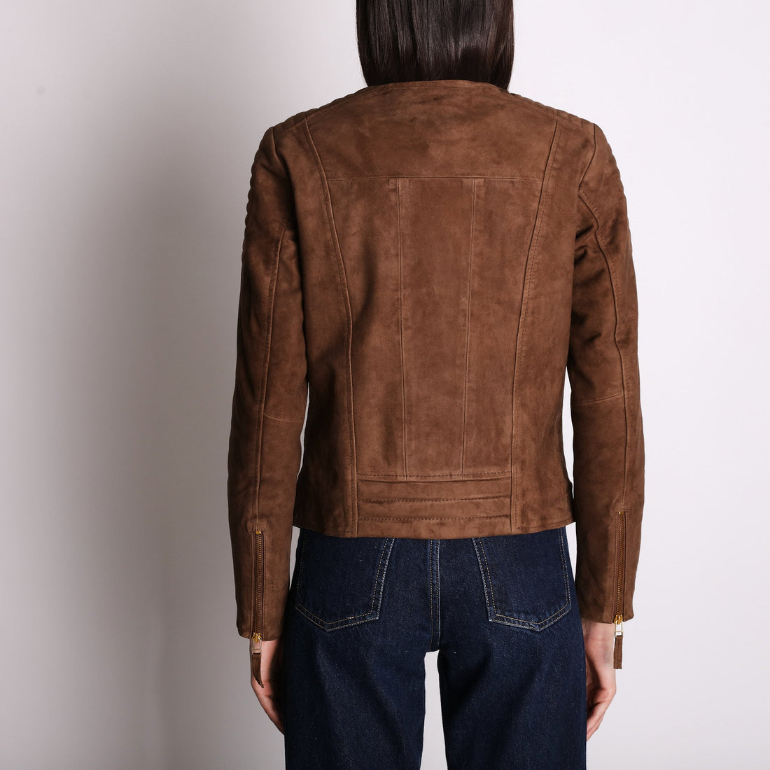 dark brown suede jacket