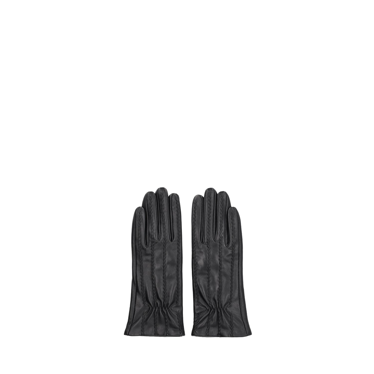 black leather gloves