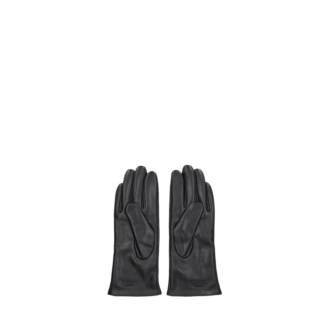 black leather gloves