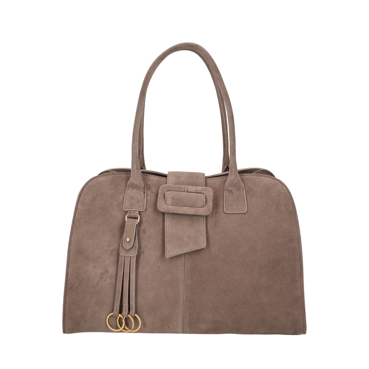 Shopping Rachel in pelle scamosciata colore fango