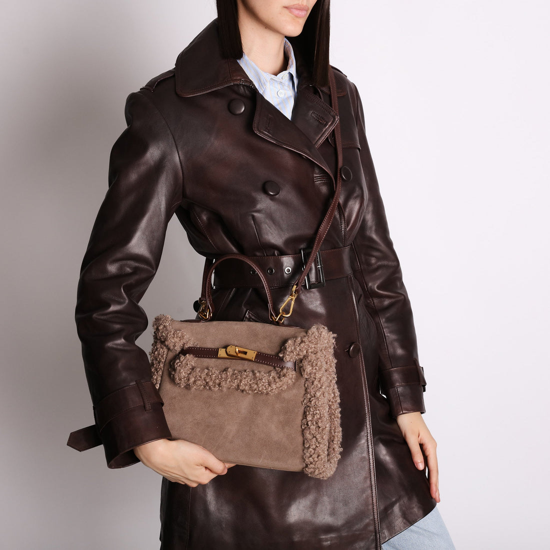 Borsa a mano Kathy colore fango