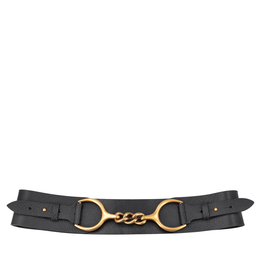 Cintura in pelle con accessorio colore nero
