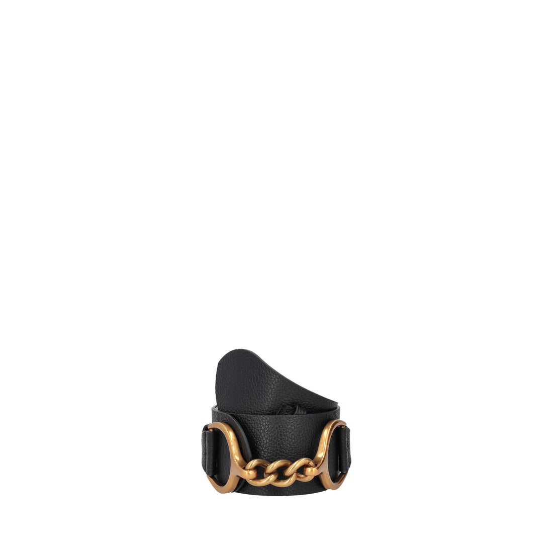 Cintura in pelle con accessorio colore nero