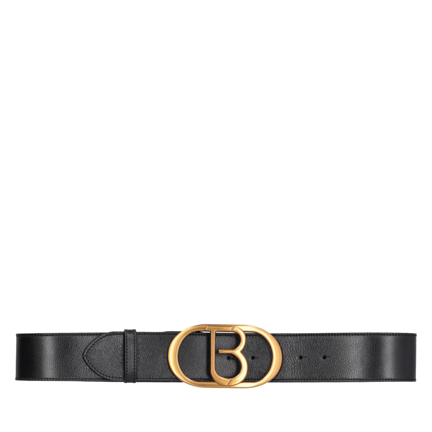 Cintura in pelle con fibbia logo colore nero