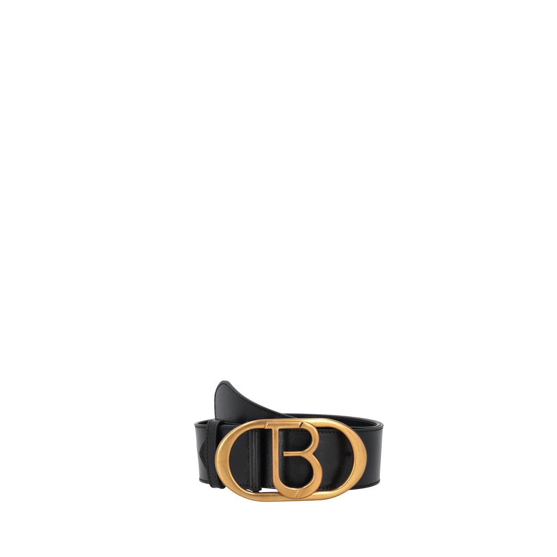 Cintura in pelle con fibbia logo colore nero