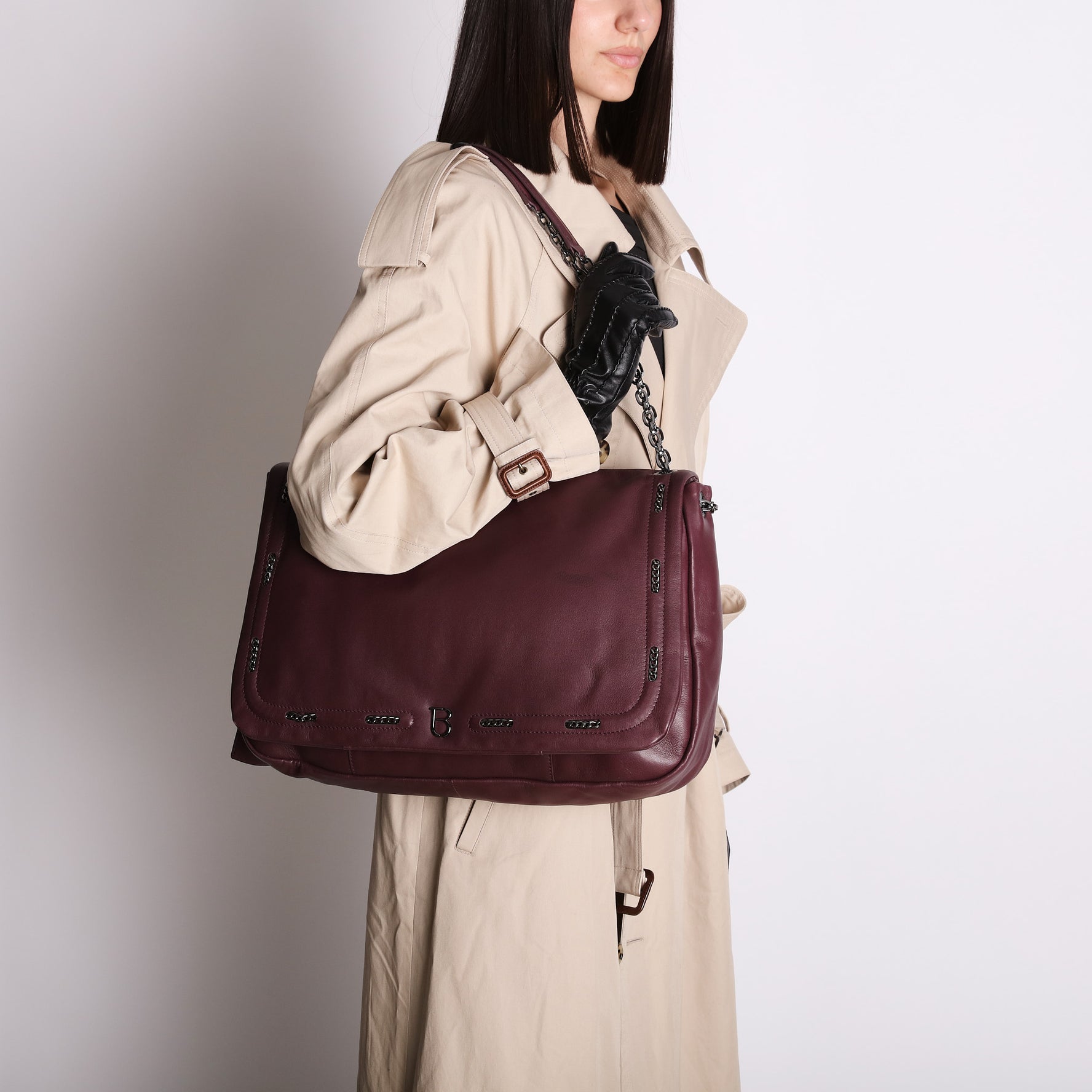 Maxi tracolla con pattina Amy colore bordeaux