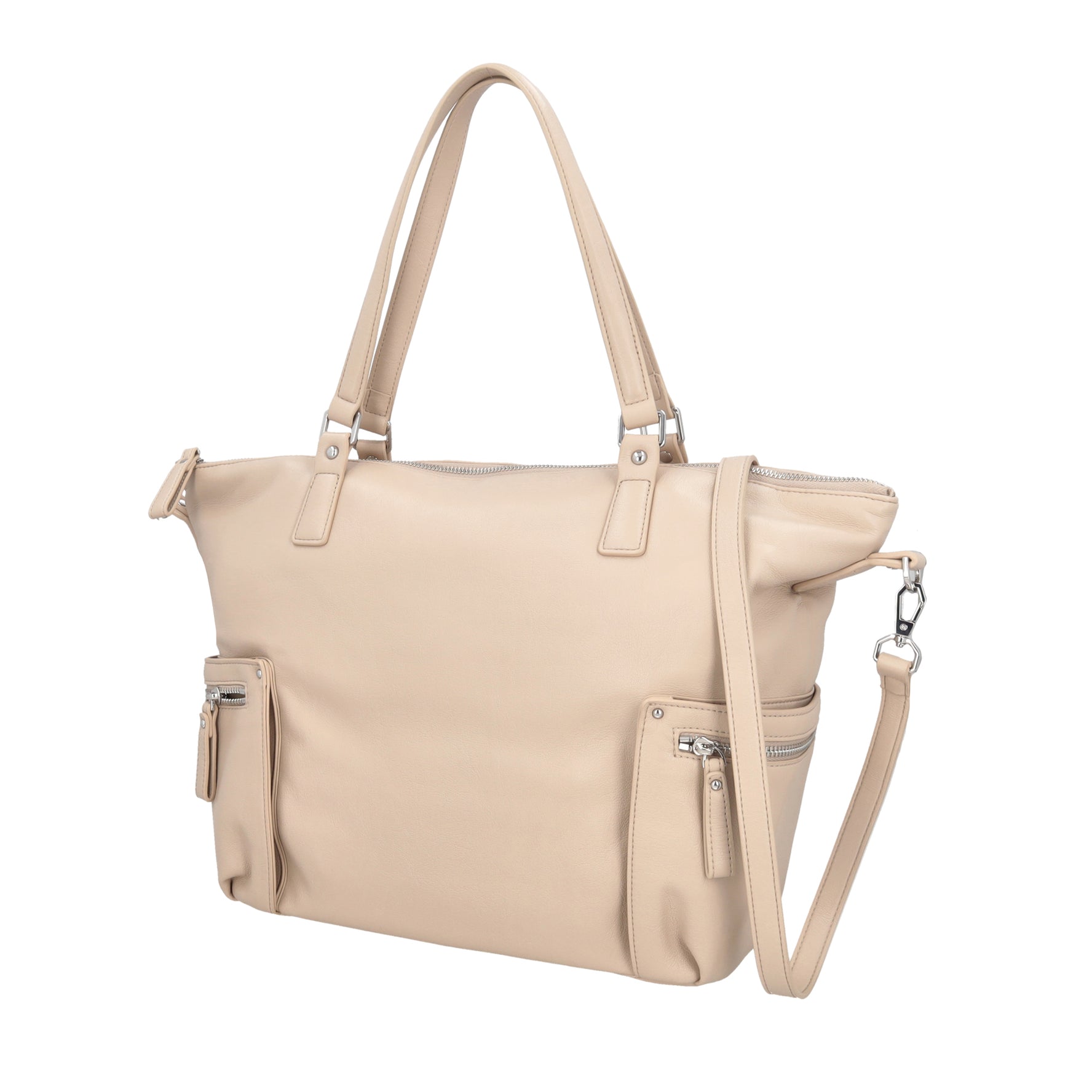 Shopping Ginseng con doppie tasche colore naturale