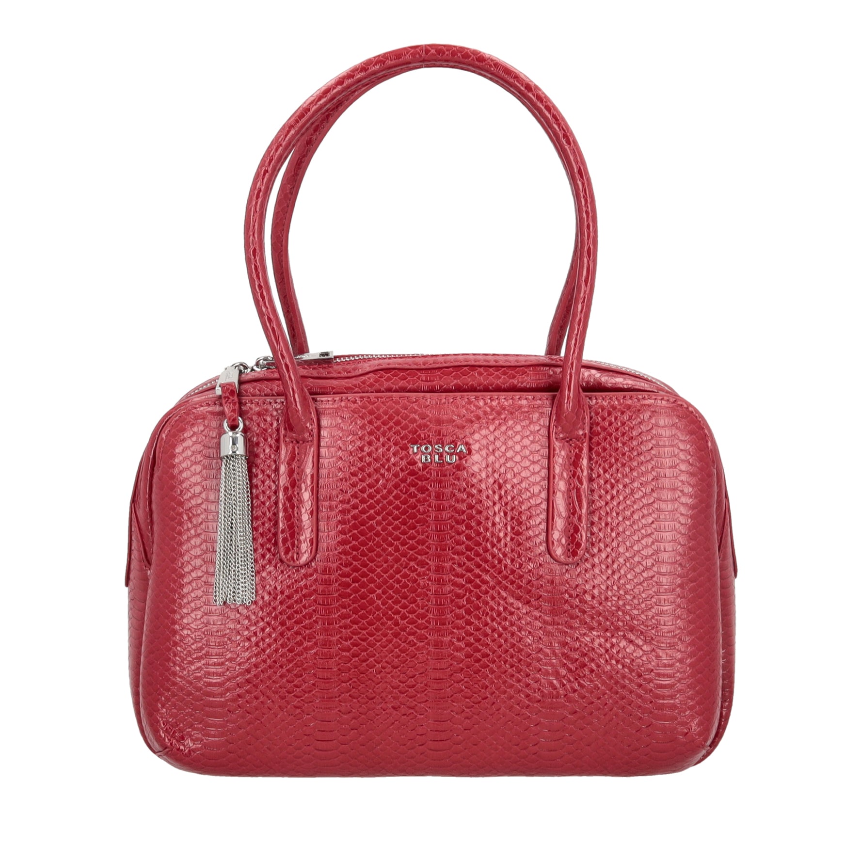 Bauletto Lotus con dobbio manico e zip colore rosso scuro