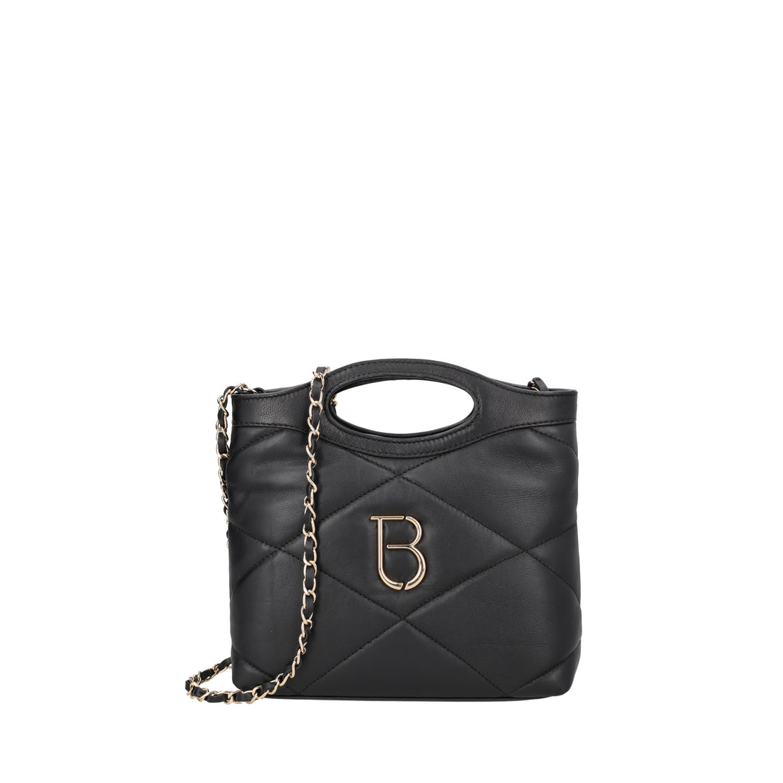 Borsa a mano in pelle con catena Emily colore nero