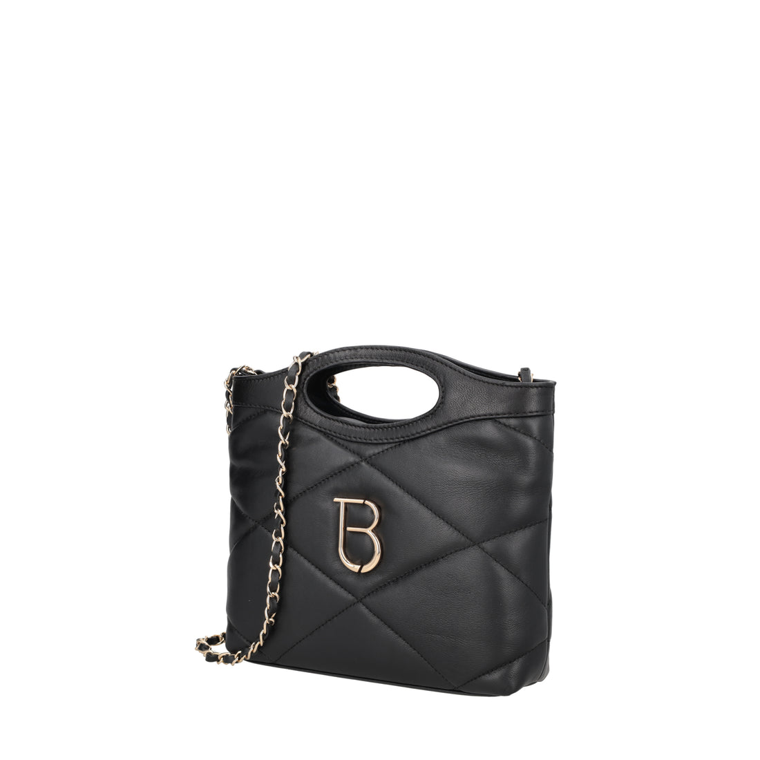 Borsa a mano in pelle con catena Emily colore nero