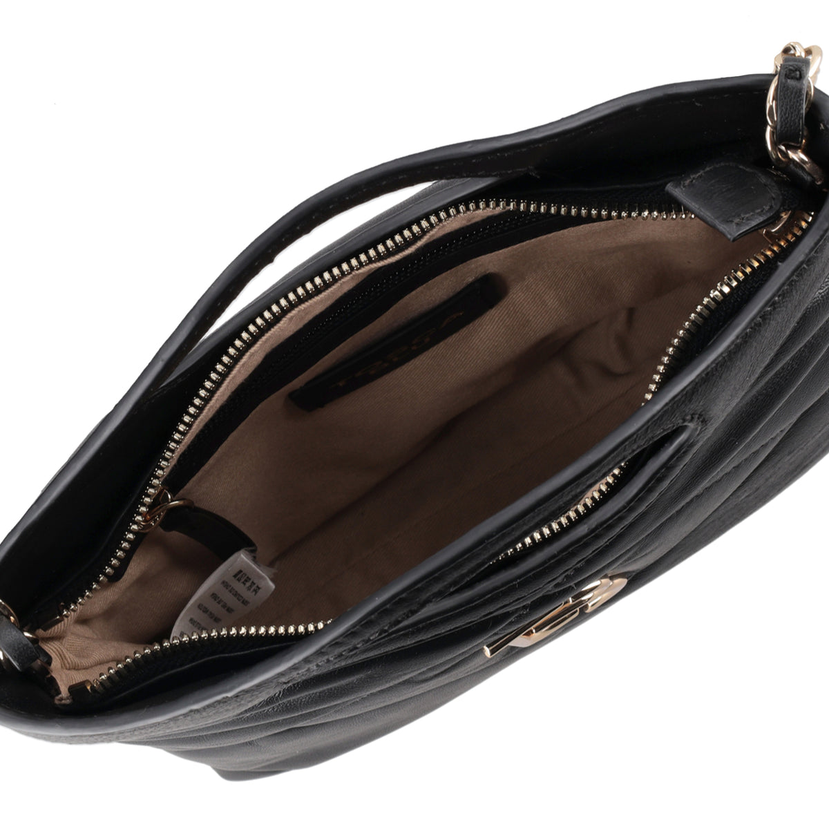 BLACK Emily leather handbag with chain