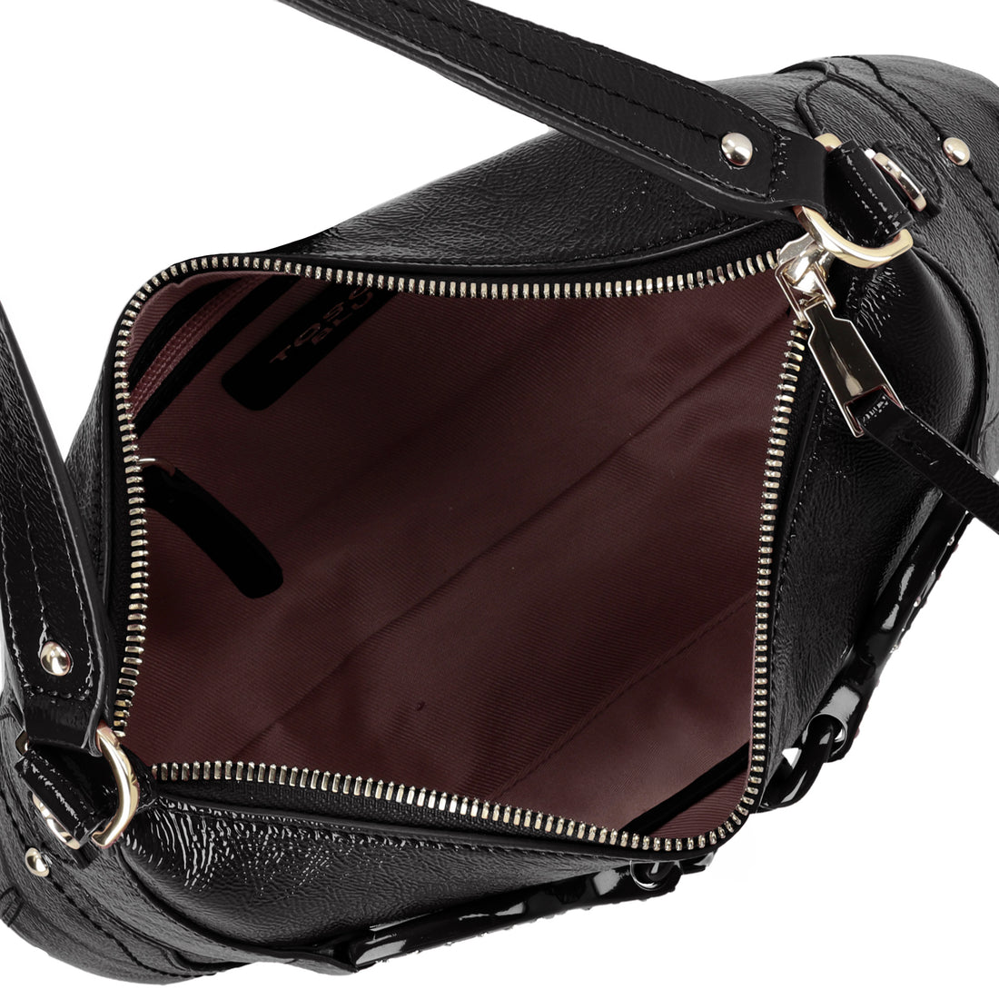 BLACK Cecilia shiny crossbody bag
