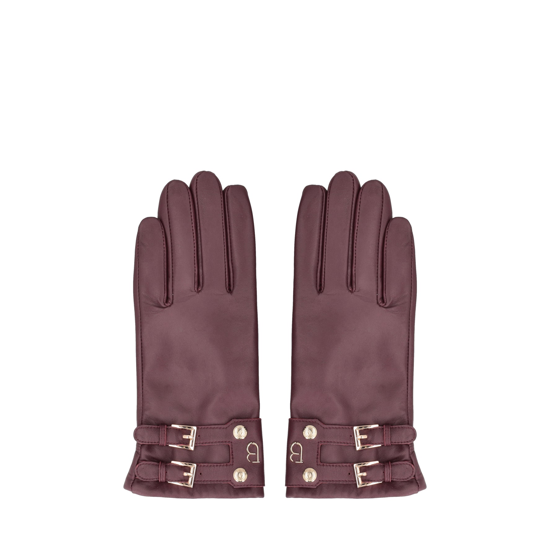 BORDEAUX Leather glove with buckle details
