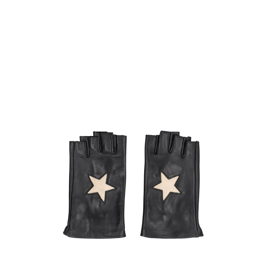 Guanti in pelle con stella colore nero
