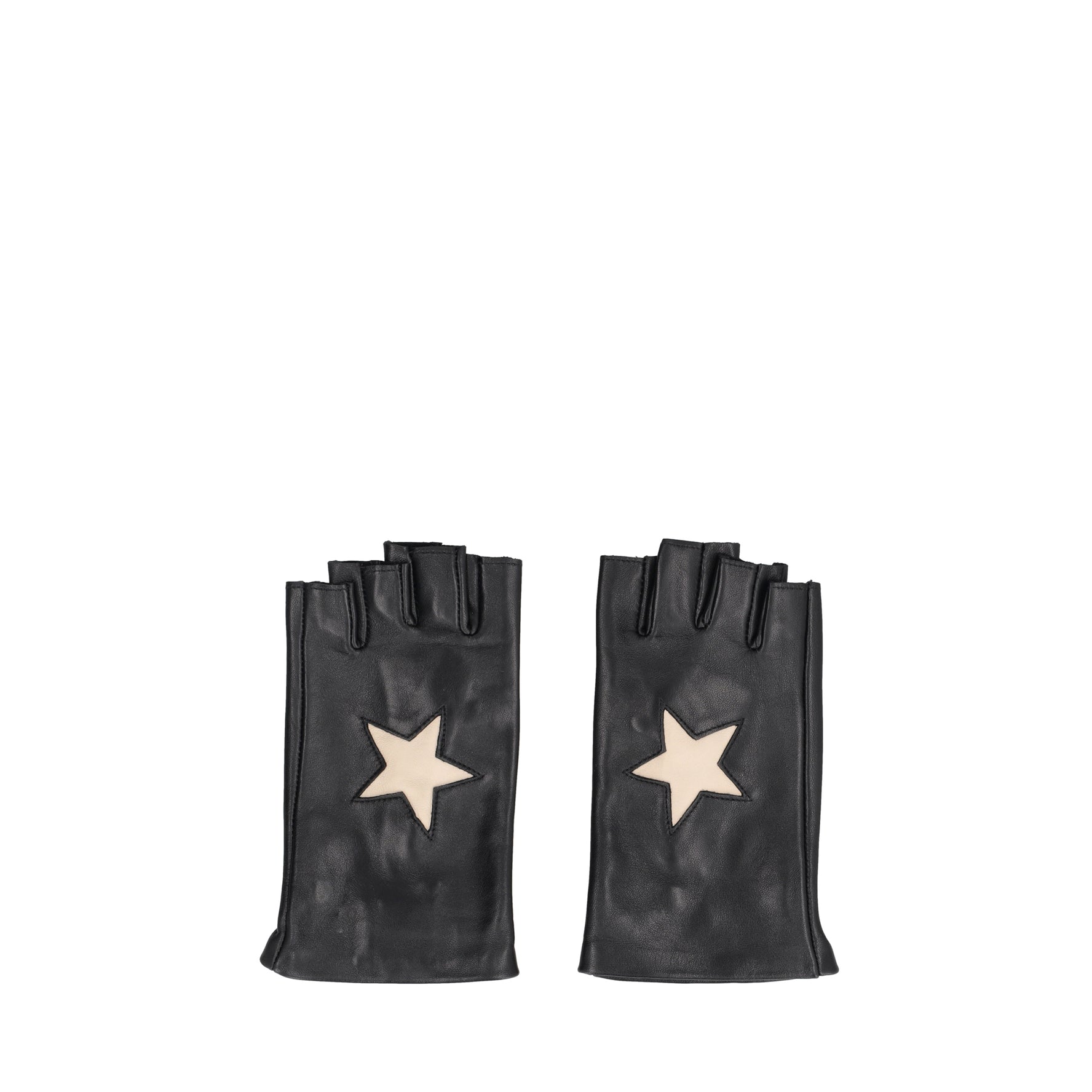 Guanti in pelle con stella colore nero