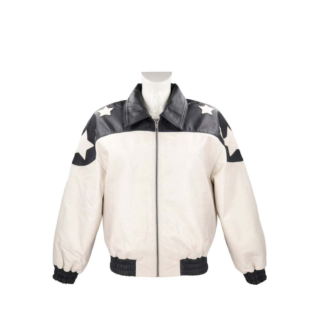 Giubbotto con stelle in pelle Roxanne colore latte