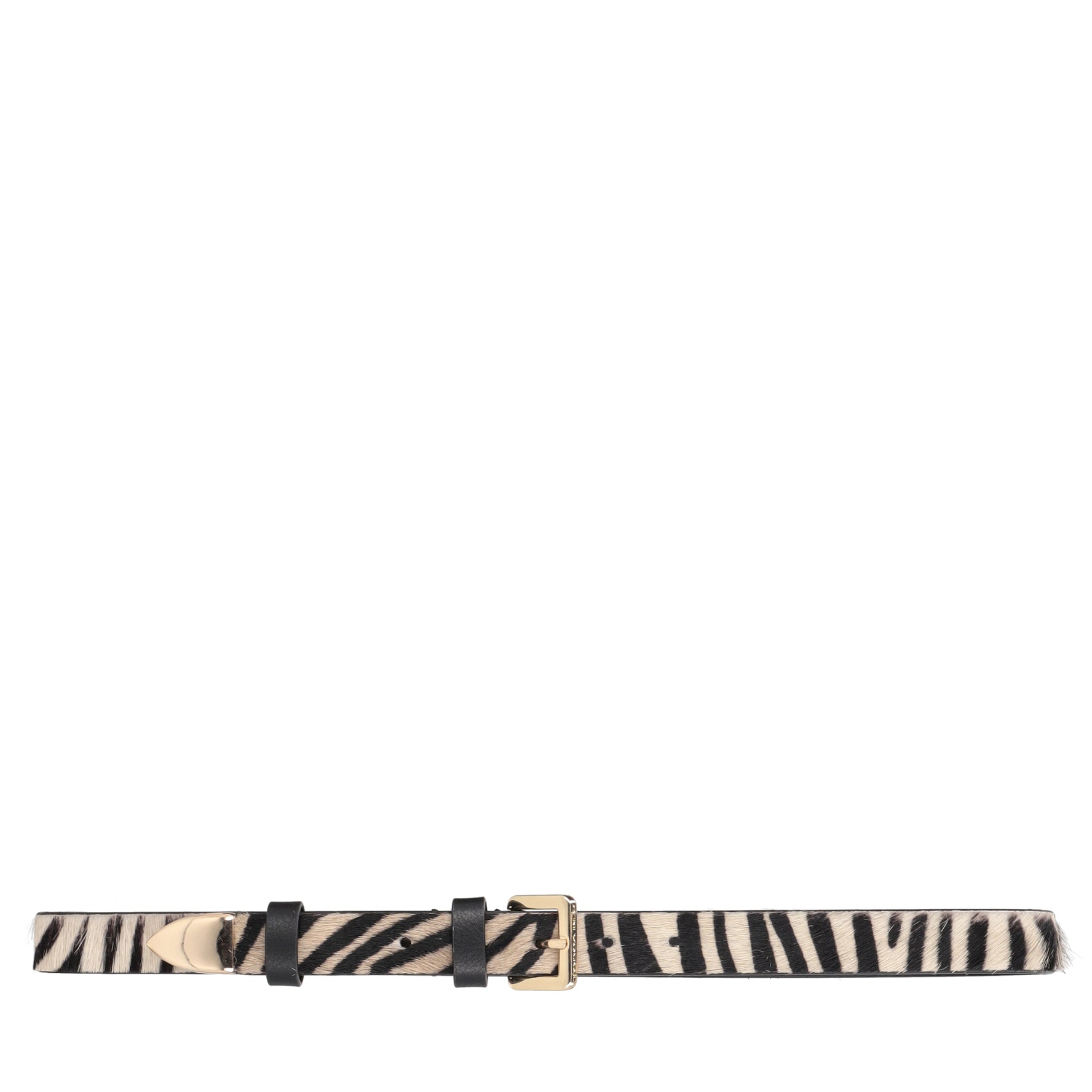 Cintura in pelle stampa animalier colore zebra