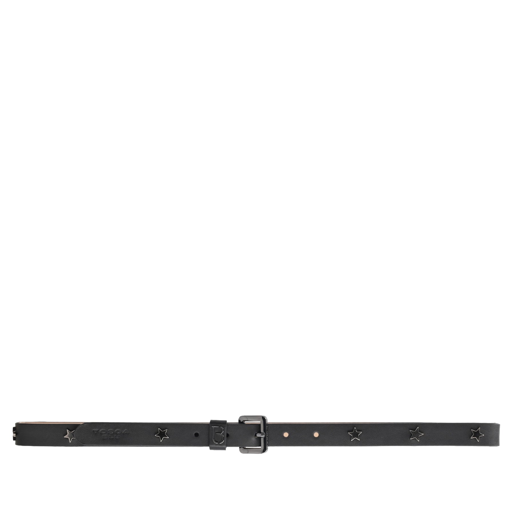 Cintura in pelle con borchie a forma di stella colore nero
