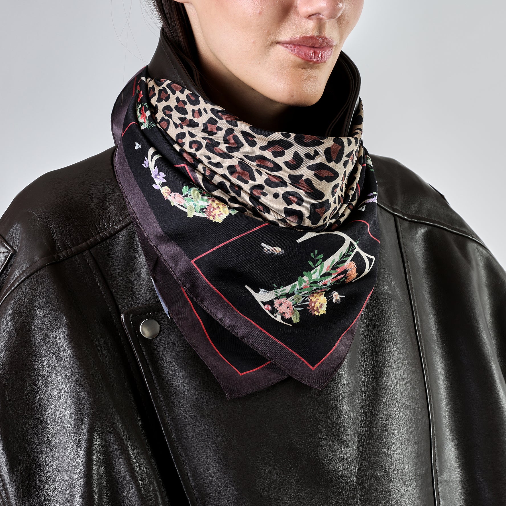 MULTICOLOR Custom printed silk scarf