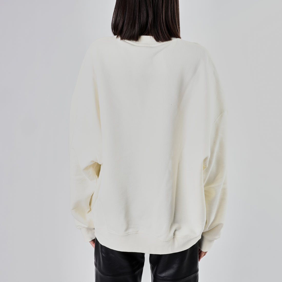 Felpa college con logo TB colore latte