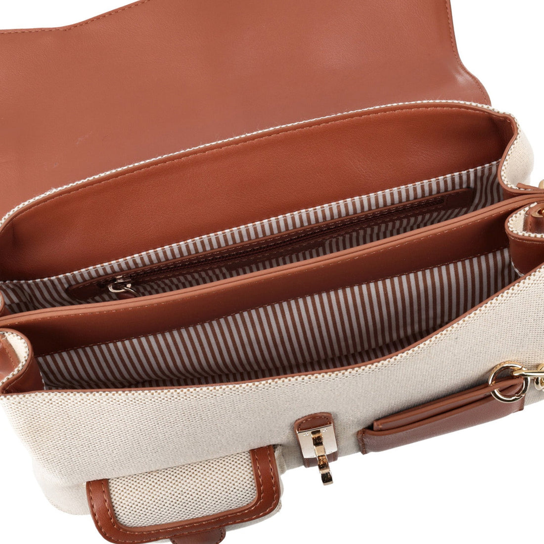 TAN FIORDALISO SHOULDER BAG WITH FLAP
