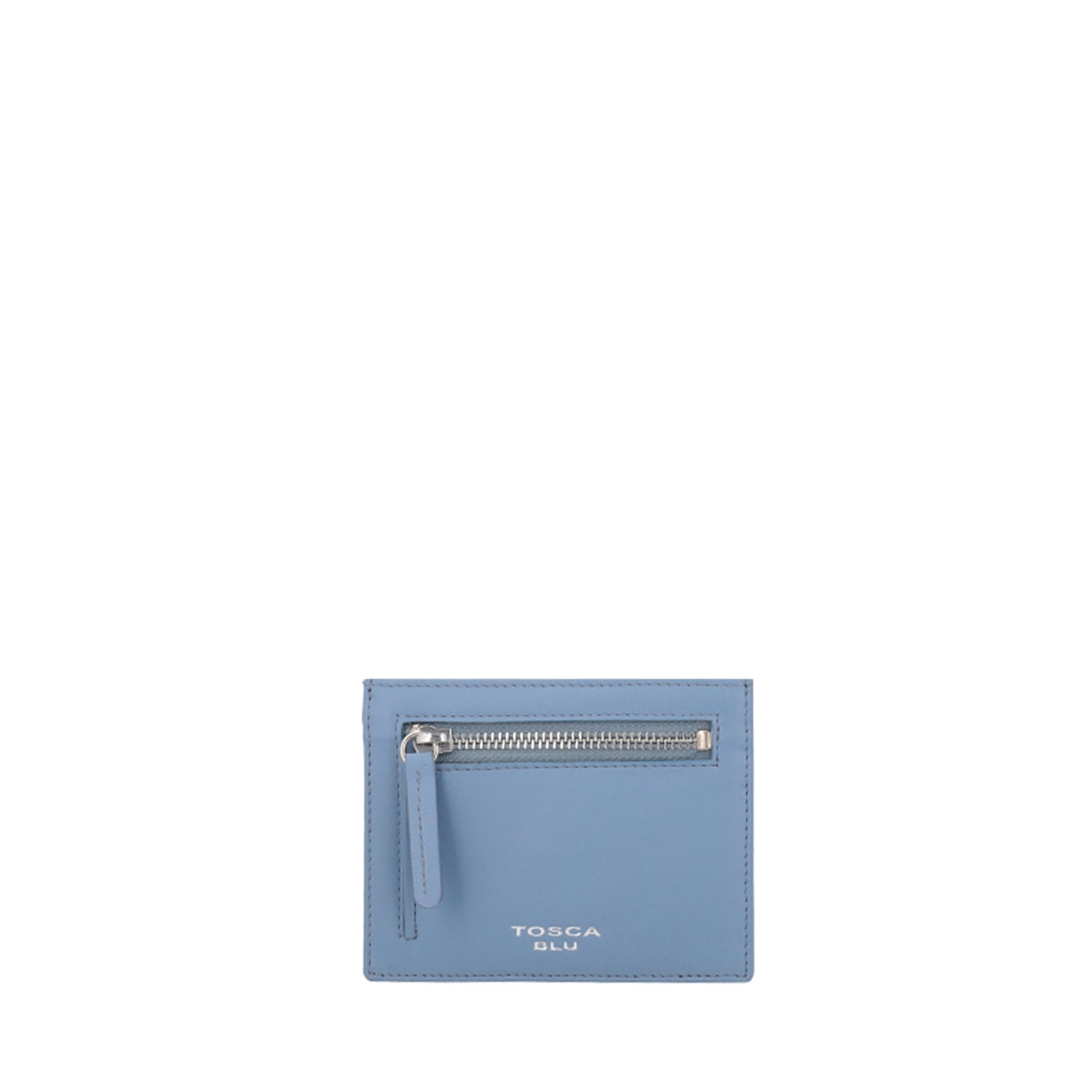 LIGHT BLUE BASIC WALLETS CARD HOLDER IN GENUINE LEATHER