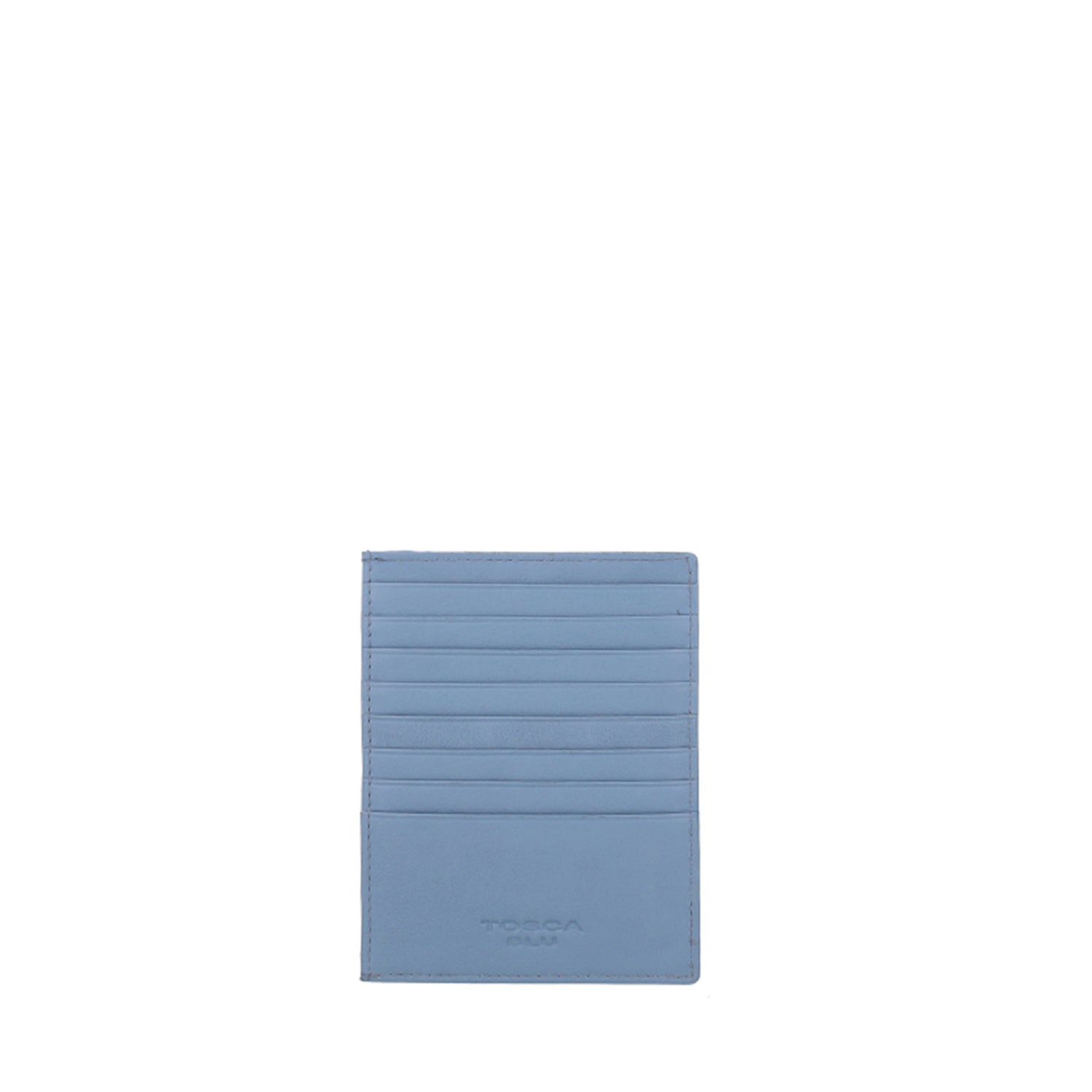 LIGHT BLUE BASIC WALLETS CARD HOLDER IN GENUINE LEATHER