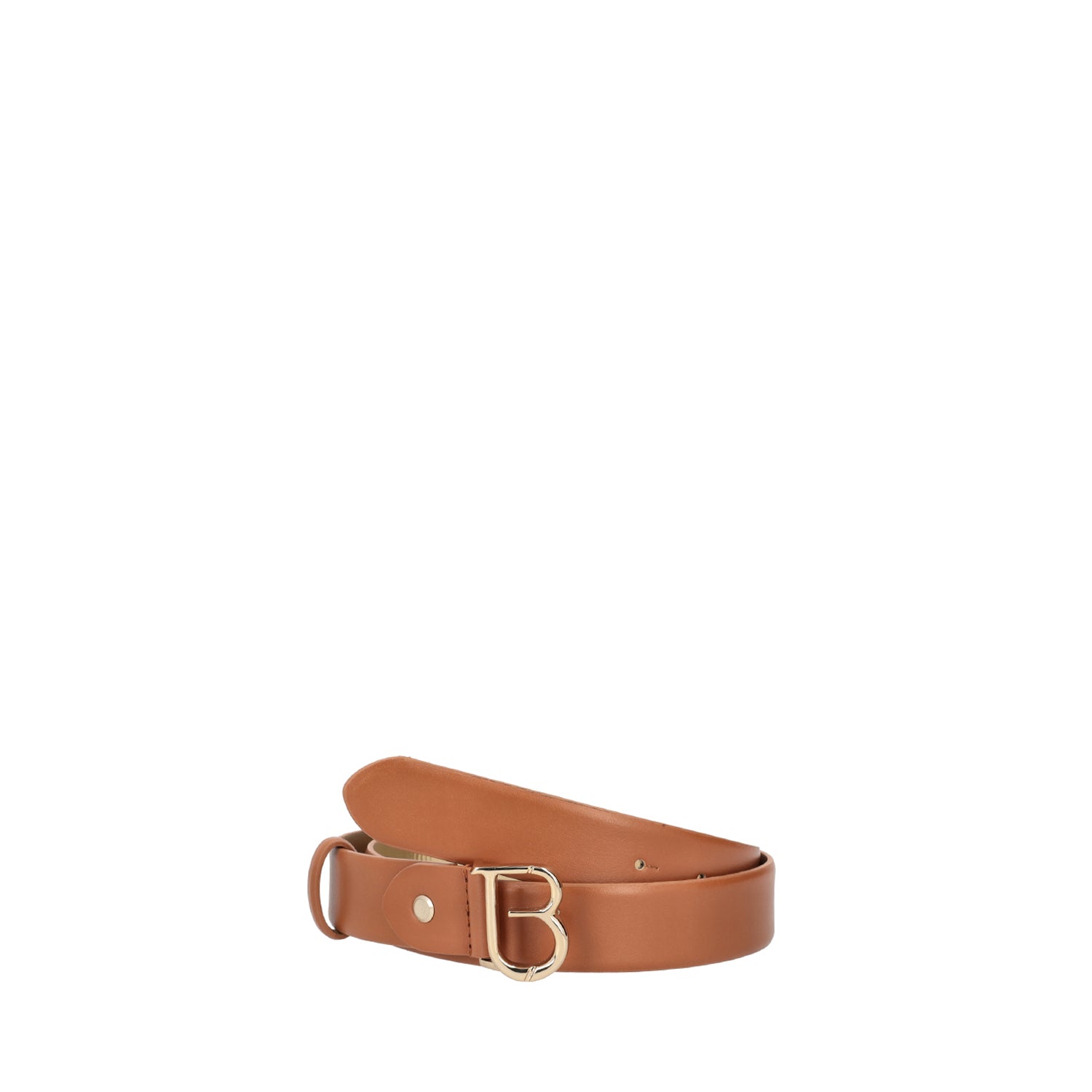 TAN ITALIAN MADE BELT IN LEATHER WITH GOLD BUCKLE