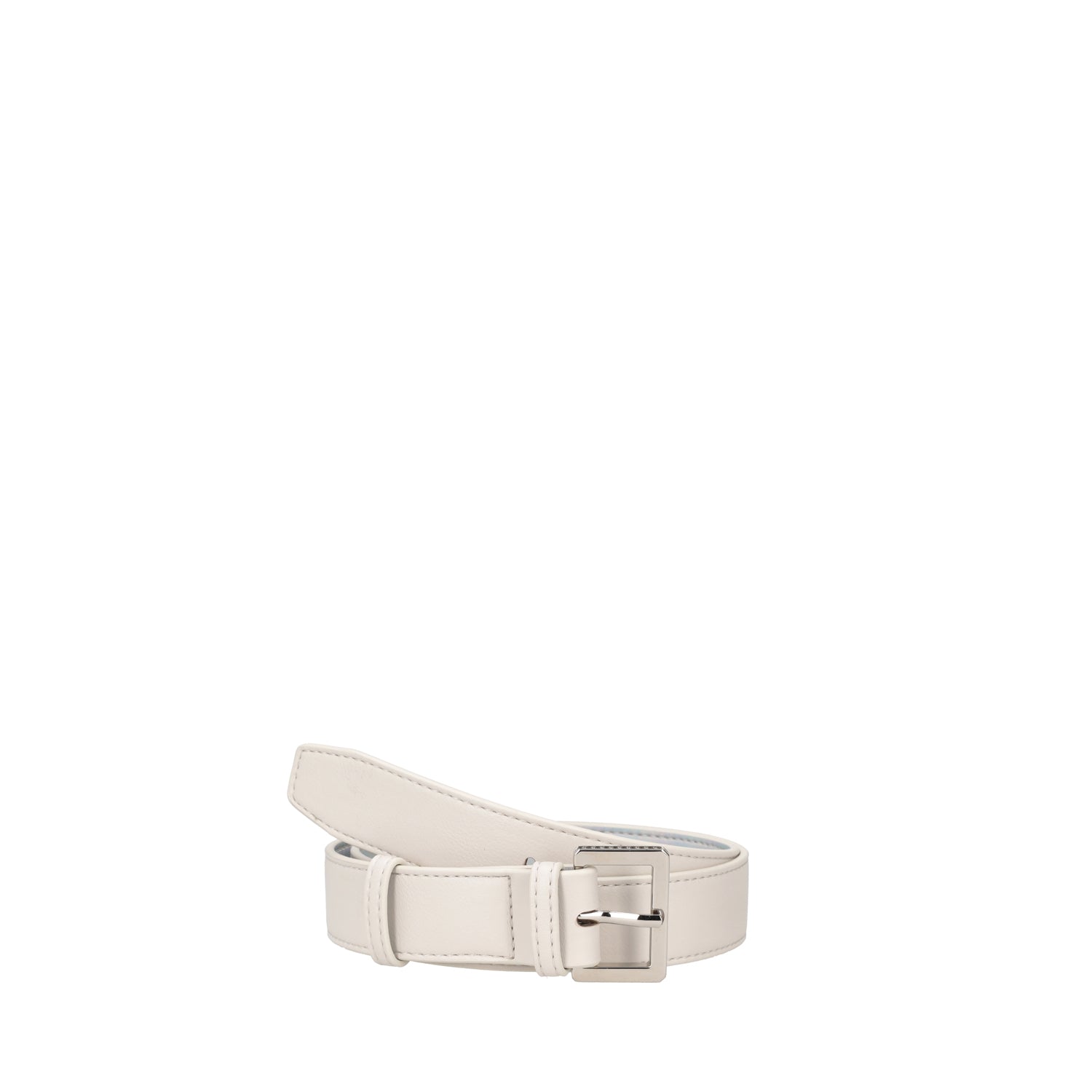 IVORY BELT WITH SQUARE BUCKLE