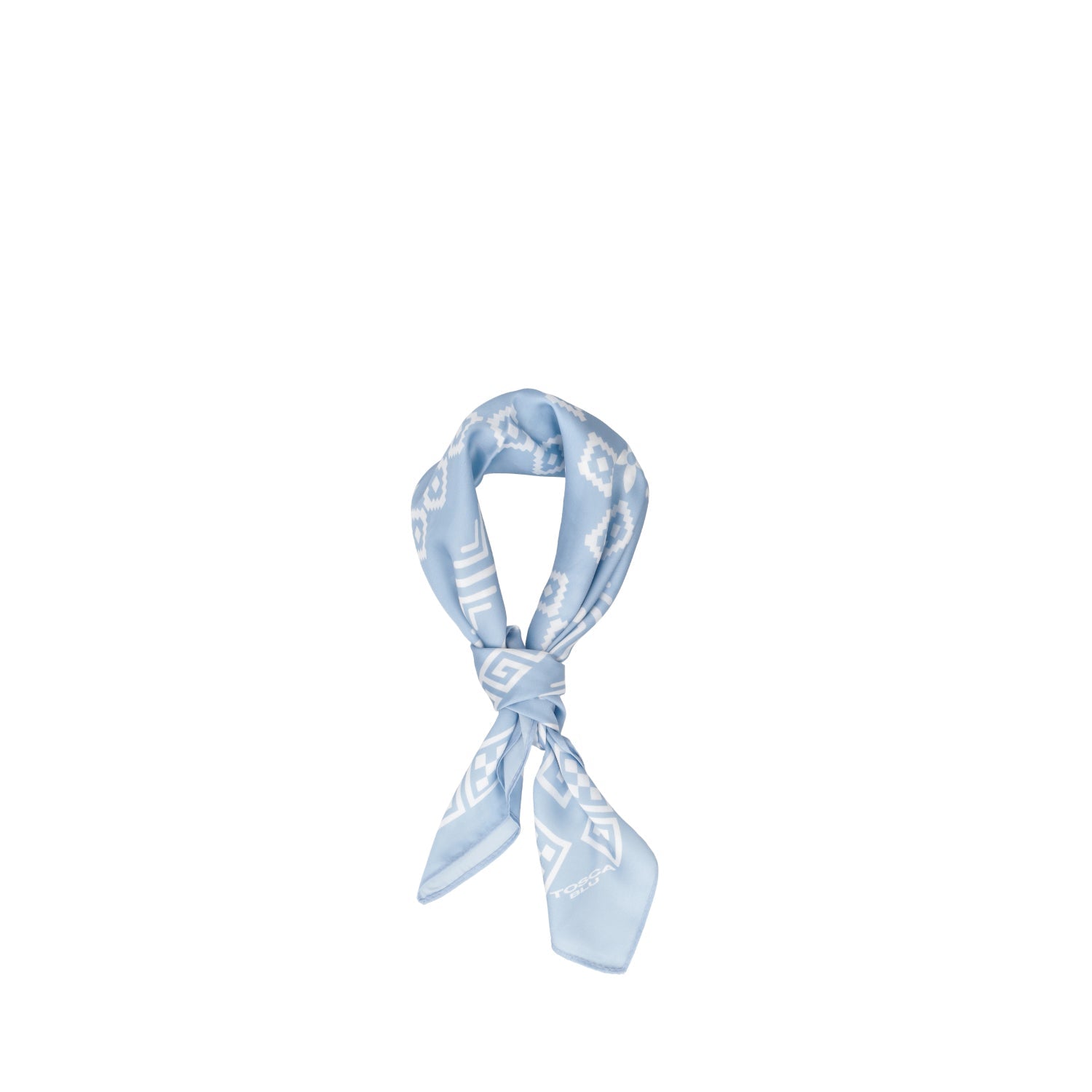 LIGHT BLUE SCARF WITH PRINT