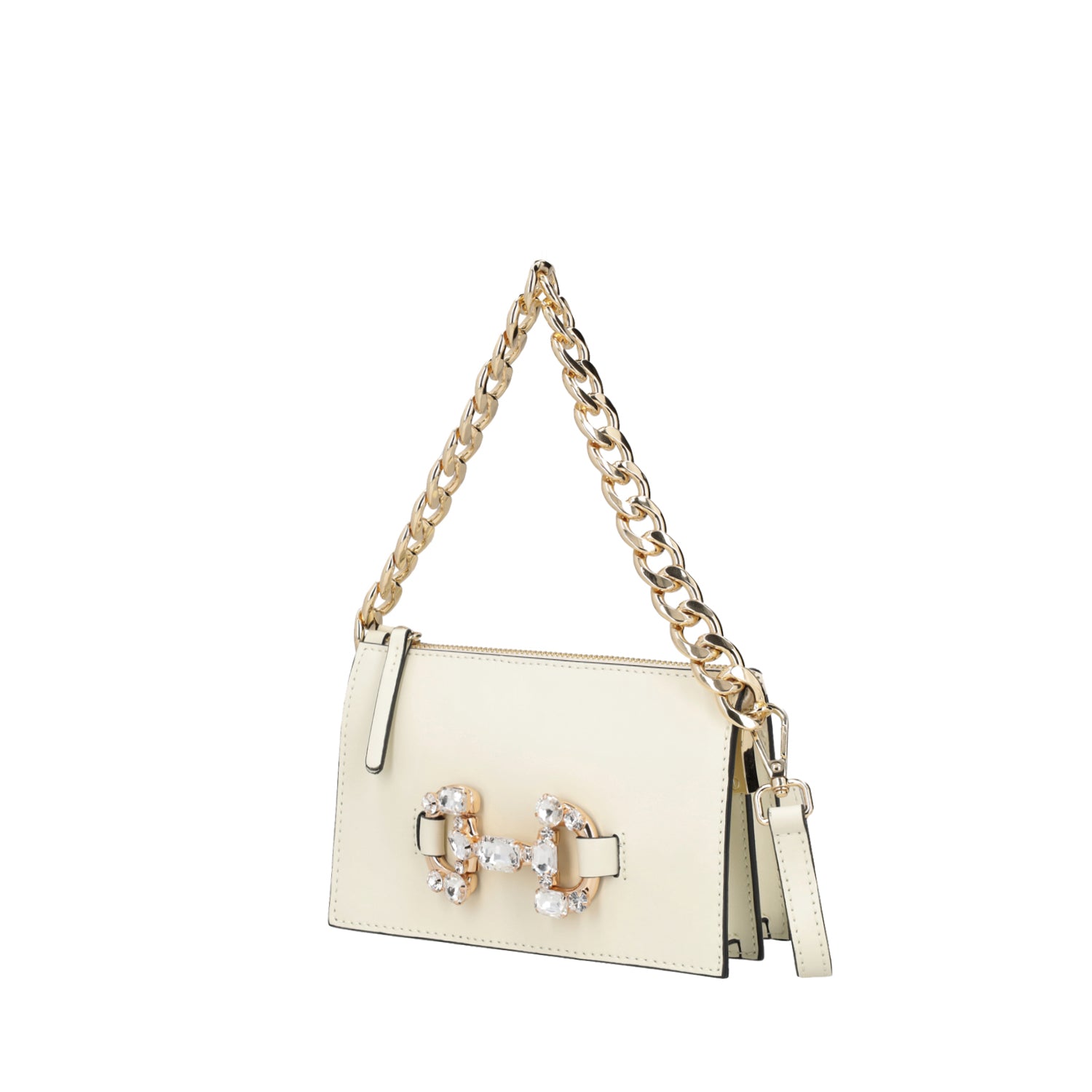 IVORY BOUQUET CROSSBODY BAG WITH JEWEL ACCESSORY