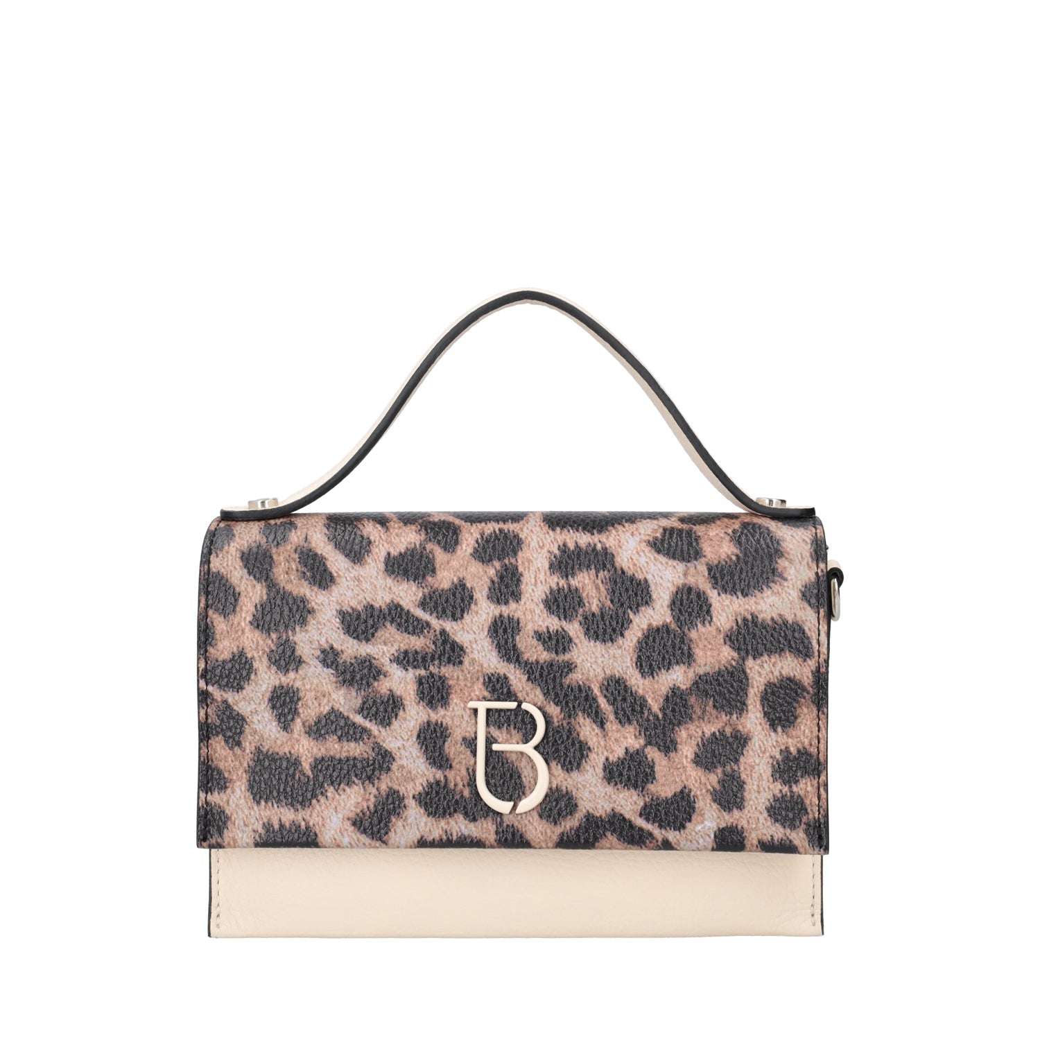 NATURAL NARCISO HAND BAG WITH SPOTTED FLAP