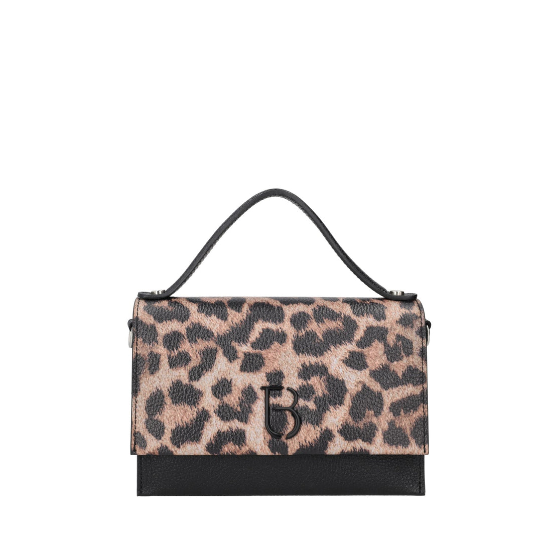 BLACK NARCISO HAND BAG WITH SPOTTED FLAP