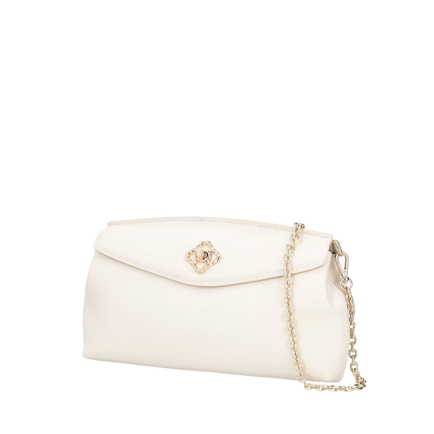 IVORY BUCANEVE POCHETTE WITH DOUBLE CHAIN